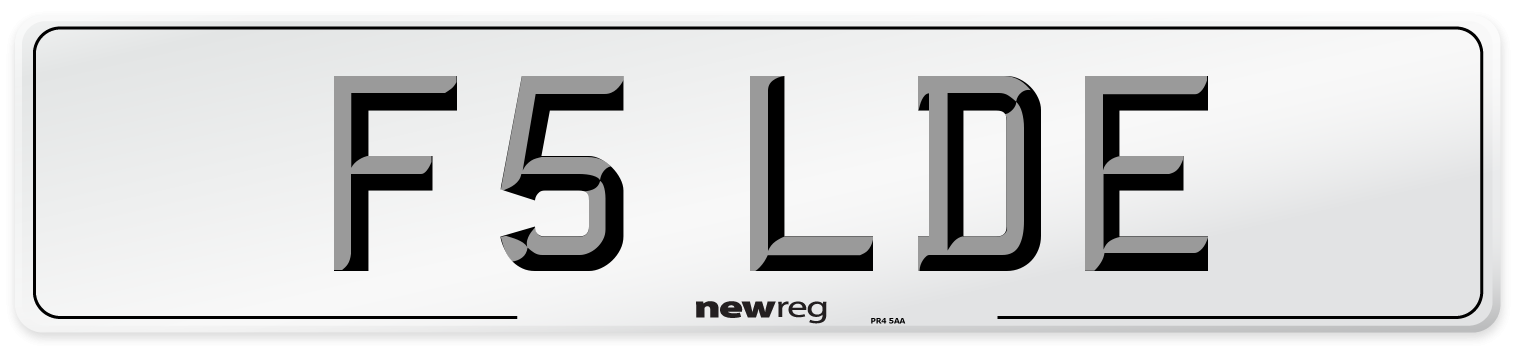 F5 LDE Number Plate from New Reg